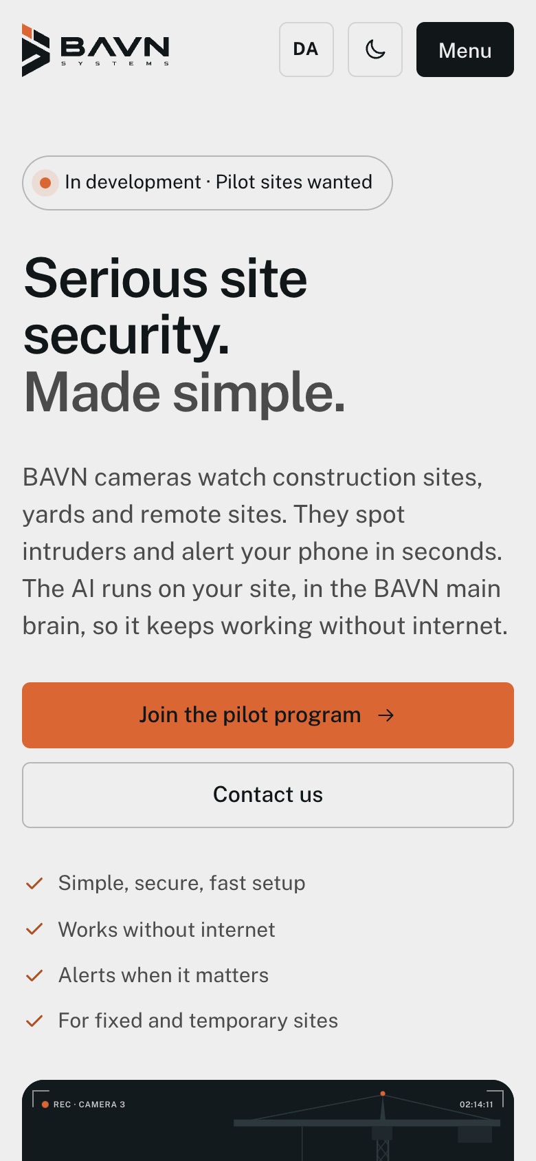 BAVN Systems on a phone